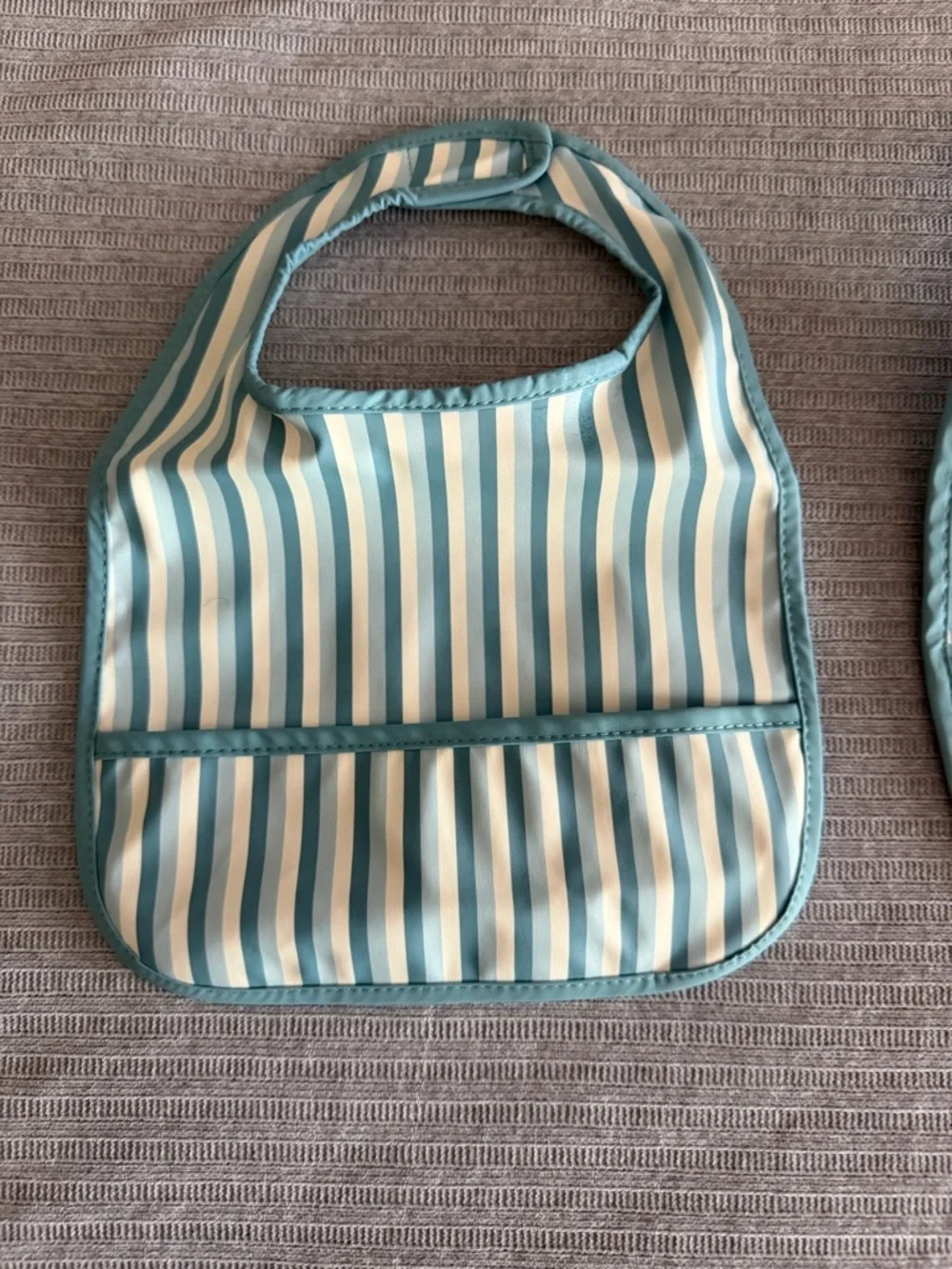 cloud island Blue Striped and Patterned Reversible Baby Bibs